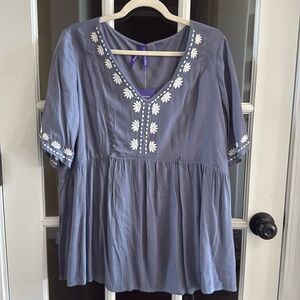 MAYERNITY- Seraphine embroidered a-line top